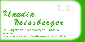 klaudia weissberger business card